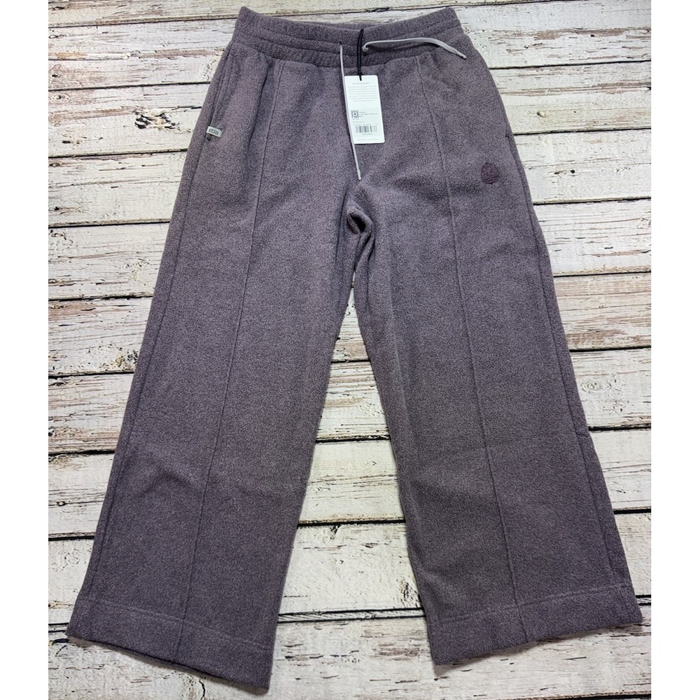 Stio Turpin Wide Leg Fleece Heathered Purple Cropped Pants Women Size Small NWT